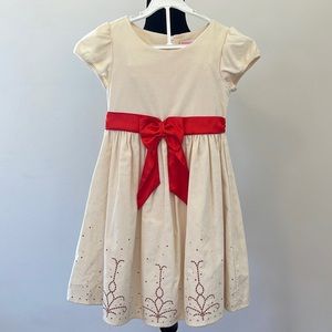 American Girl Bitty Baby Holiday Dress 7 Bow Sash Embroidered Short Sleeves